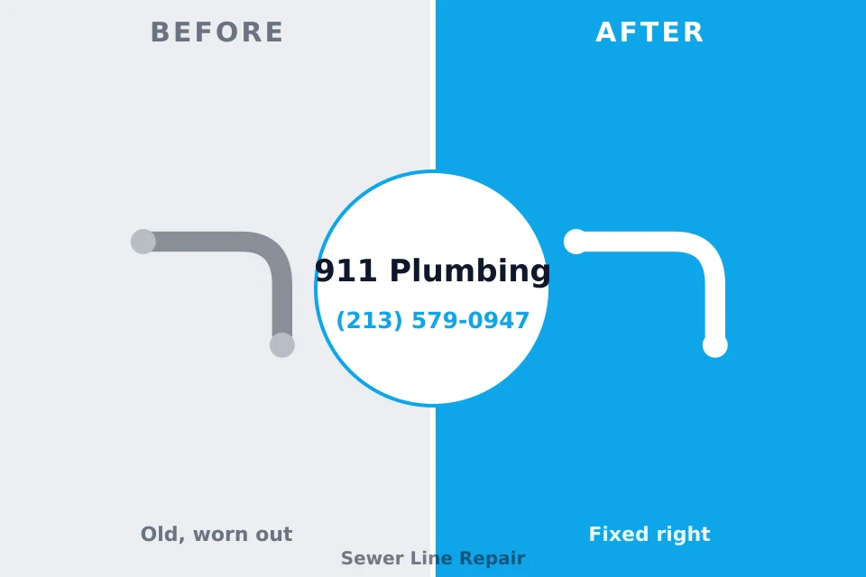 Before and after: plumbing company Baldwin Park, CA